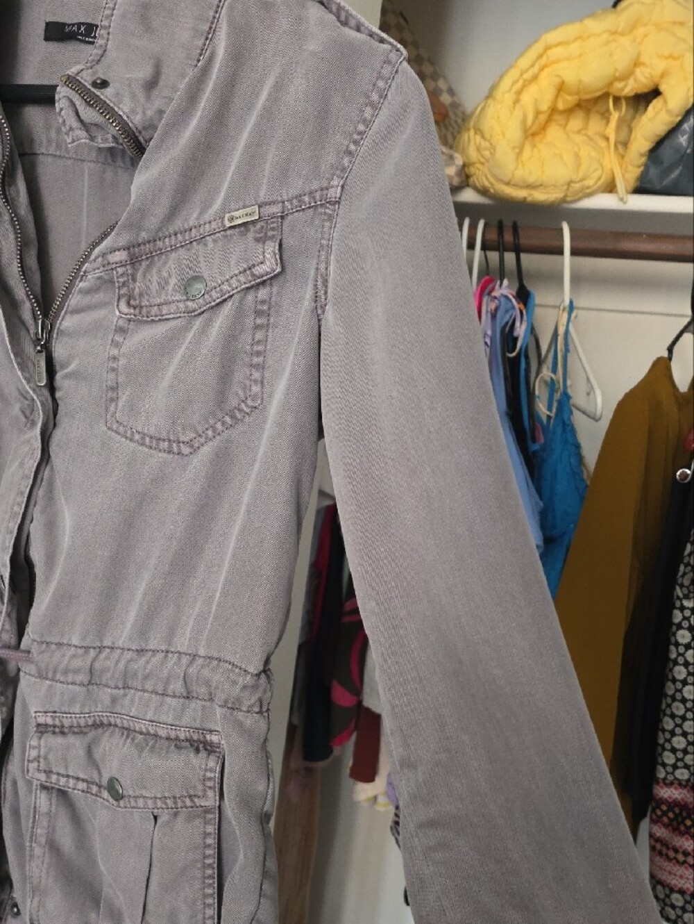Max Jeans Gray Utility Drawstring Field Jacket - Picture 4 of 12